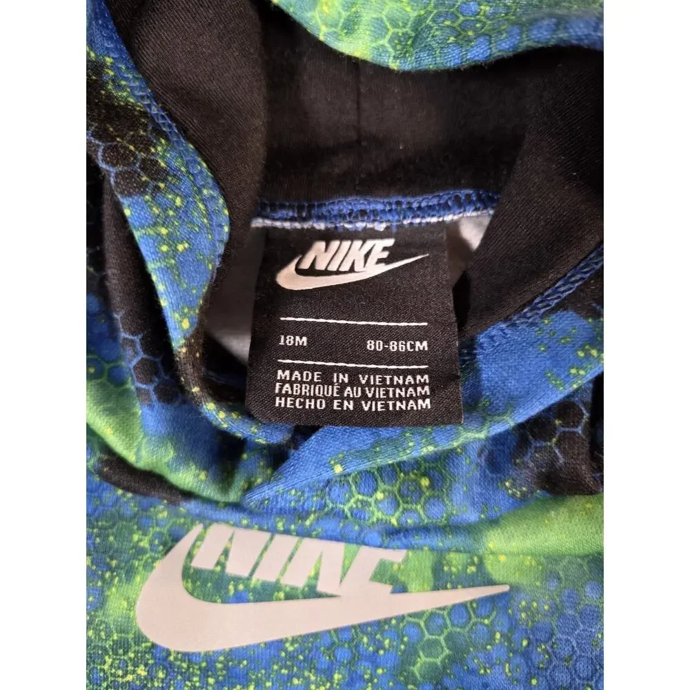 NWT‎ NIKE Futura Kids Hoodie 18 Months Black /Laser Blue